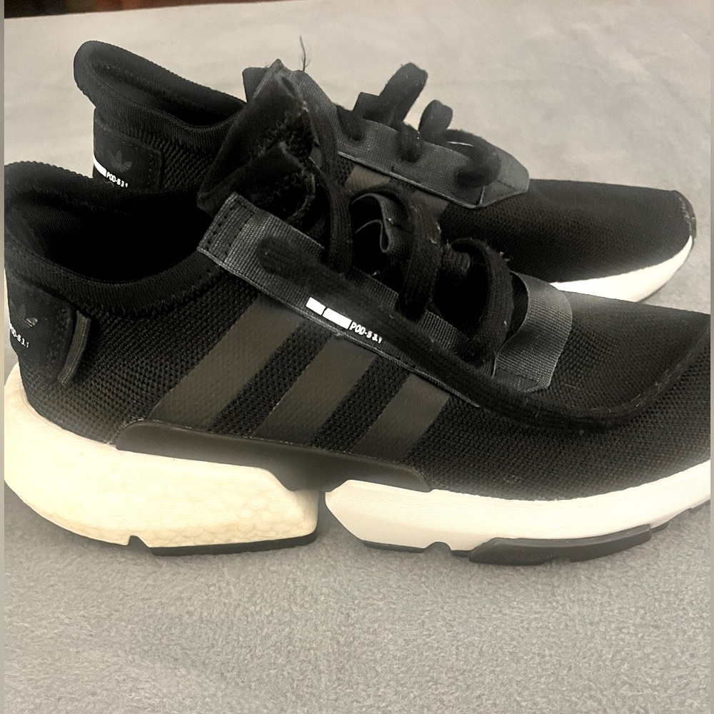 Adidas Black and White Sneakers size 8
